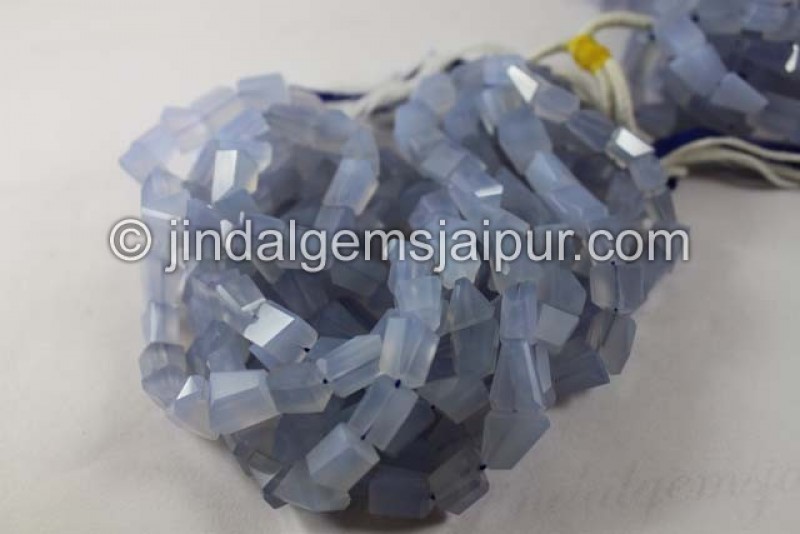 Natural Chalcedony Faceted Nugget Shape Beads